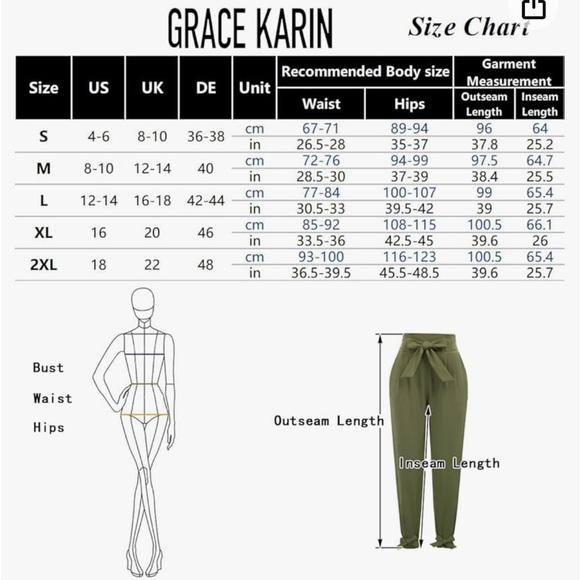 GRACE KARIN High Waist Pencil Pants w/ Pockets Bow-Knot Cropped Paper Bag Pants - Picture 5 of 6